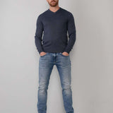 Pull en tricot fin col V - Dark Petrol - Petrol Industries