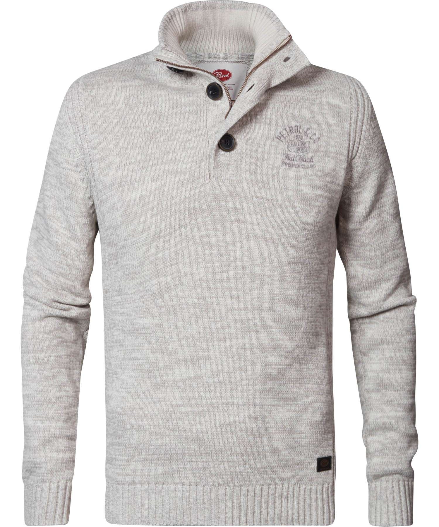 Pull col montant boutonné - Antique white - PETROL INDUSTRIES