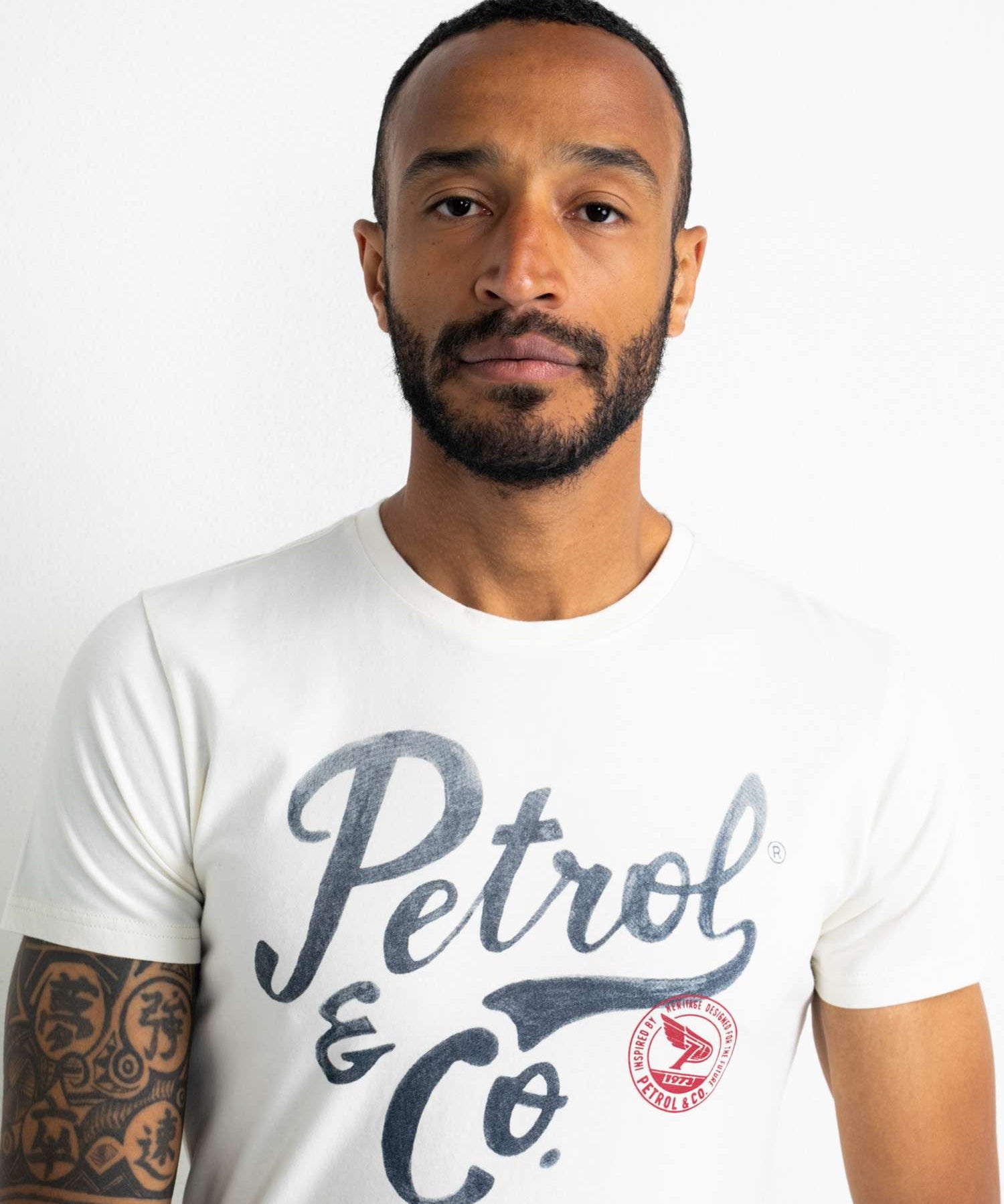 Tee-shirt logo script - Blanc - PETROL INDUSTRIES