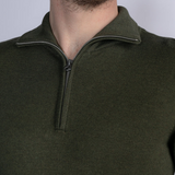 Pull maille fine à col zippé - Hunter Green - PETROL INDUSTRIES