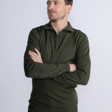 Pull maille fine à col zippé - Hunter Green - PETROL INDUSTRIES