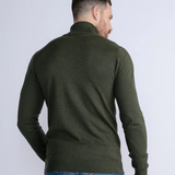 Pull col roulé en maille fine - Hunter Green - PETROL INDUSTRIES