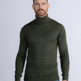 Pull col roulé en maille fine - Hunter Green - PETROL INDUSTRIES
