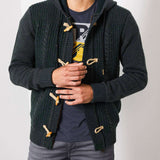 Cardigan vert sapin à capuche