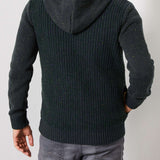 Cardigan vert sapin à capuche