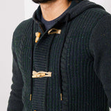 Cardigan vert sapin à capuche