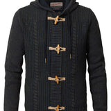 Cardigan vert sapin à capuche
