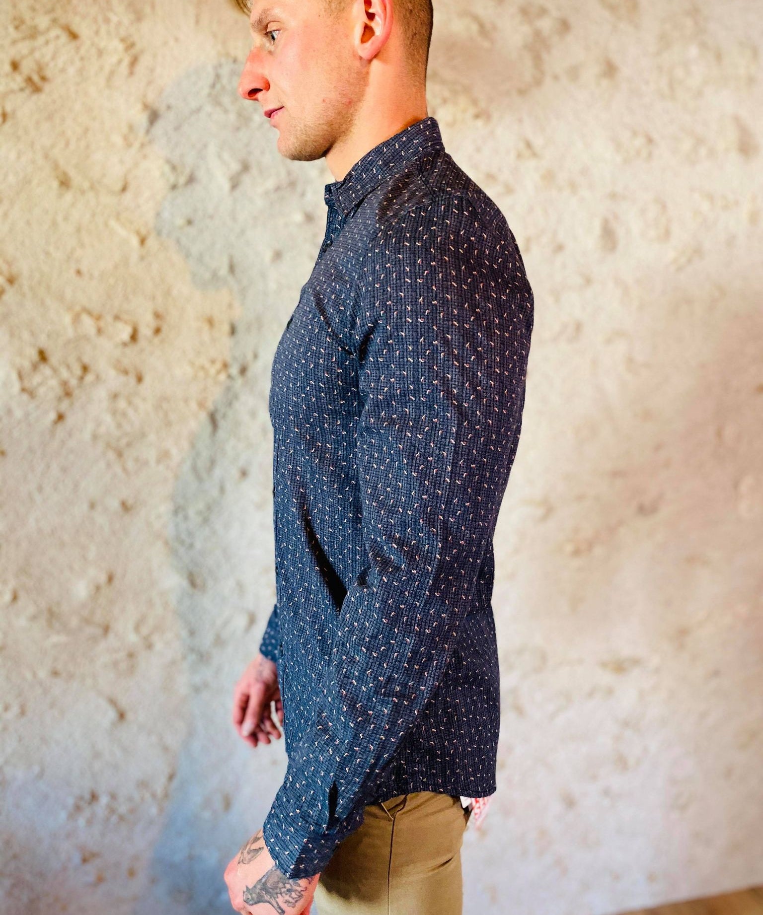 Chemise bleu à motif