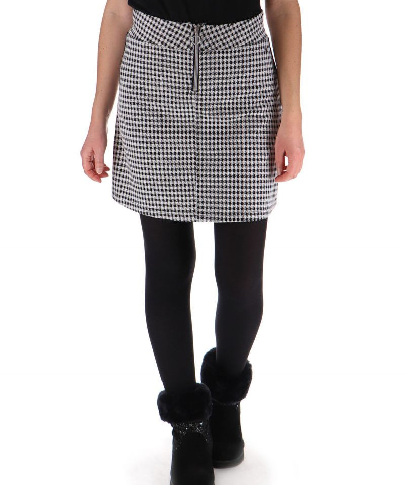 Jupe maille jacquard à carreaux - Ecru - Sun Valley femme