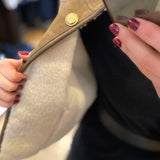 Manteau court en peau lainée femme East - Taupe - SUNCOO