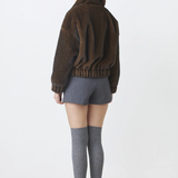 Manteau court oversize en fausse fourrure Evan - Chocolat - SUNCOO