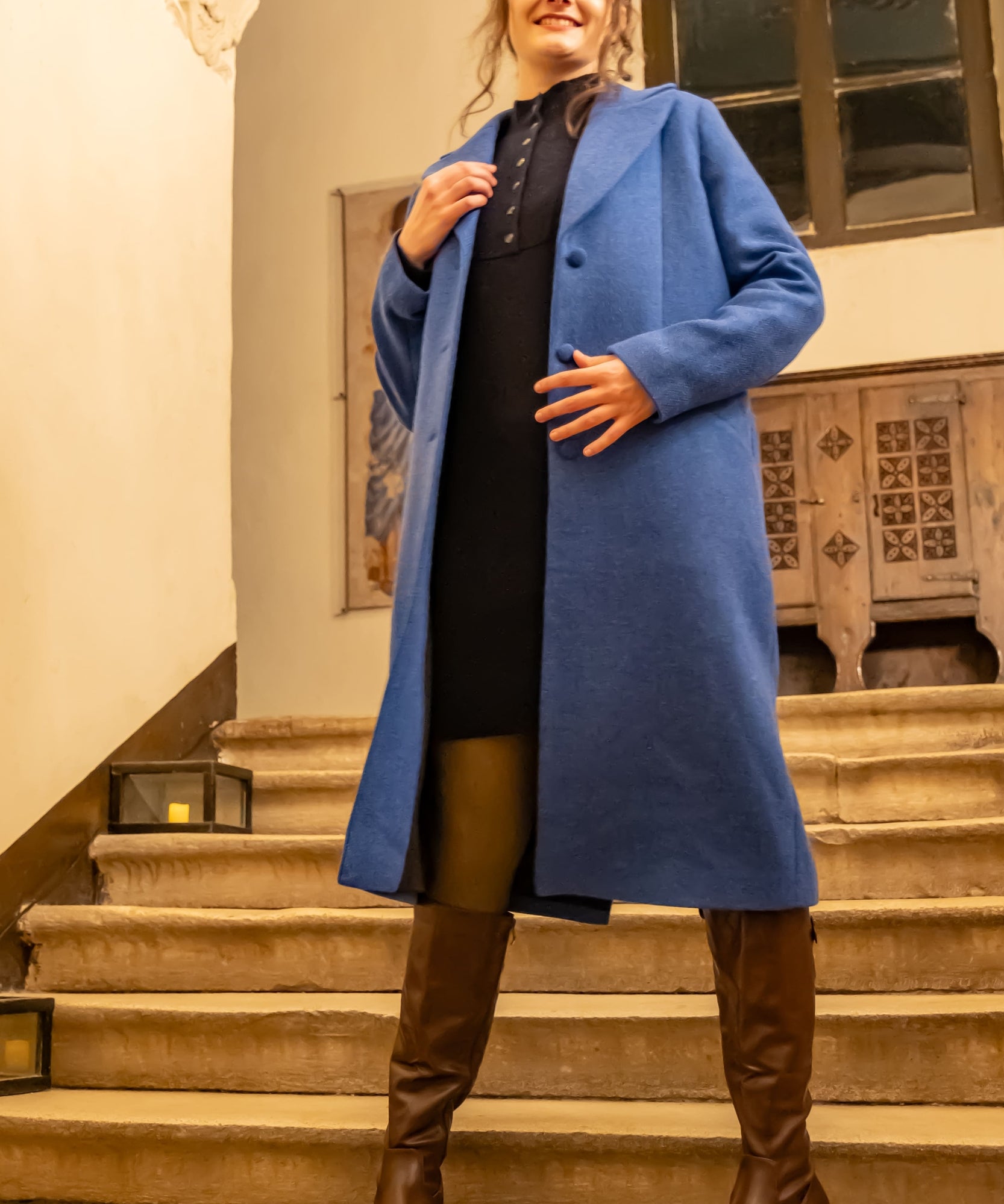 Manteau long - Bleu Céleste - I.Code