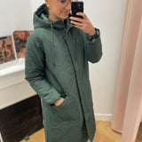 Manteau long matelassé à capuche MA560 - Deep forest - LOLA ESPELETA