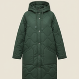 Manteau long matelassé à capuche MA560 - Deep forest - LOLA ESPELETA