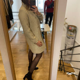 Manteau long rayé avec double boutonnage - Ecru - I.CODE