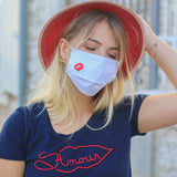 Masque blanc BOUCHE rouge Mamouchka