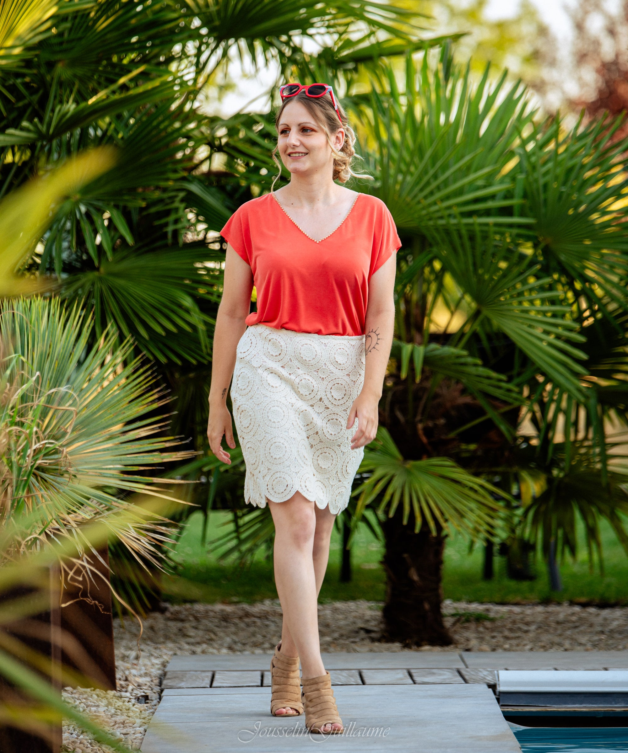 Virisse Crocheted Mini Skirt - Beige - VILA