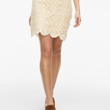 Mini jupe crochet Virisse - Beige - VILA