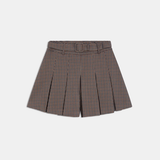 Mini-jupe plissée à carreaux tartan Ben - Beige - SUNCOO