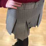 Mini-jupe plissée à carreaux tartan Ben - Beige - SUNCOO