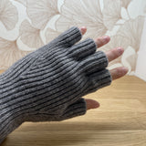 Mitaines en maille côtelée – Gris – LORA