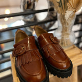 Mocassin semelle crantée Mysen Buckle - Cognac - SCHMOOVE WOMEN