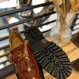Mocassin semelle crantée Mysen Buckle - Cognac - SCHMOOVE WOMEN