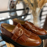 Mocassin semelle crantée Mysen Buckle - Cognac - SCHMOOVE WOMEN