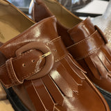 Mocassin semelle crantée Mysen Buckle - Cognac - SCHMOOVE WOMEN