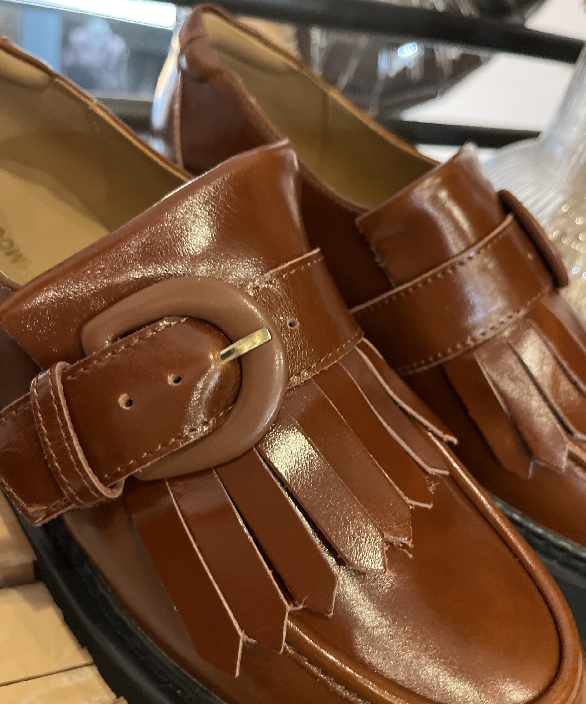 Mocassin semelle crantée Mysen Buckle - Cognac - SCHMOOVE WOMEN