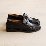 Mocassins à mors pour femme en cuir Cardi - Noir passion - BOBBIES FEMME