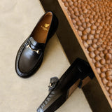 Mocassins à mors pour femme en cuir Cardi - Noir passion - BOBBIES FEMME