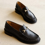 Mocassins à mors pour femme en cuir Cardi - Noir passion - BOBBIES FEMME