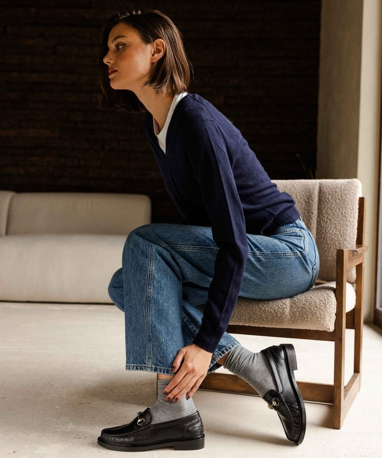 Mocassins à mors pour femme en cuir Cardi - Noir passion - BOBBIES FEMME