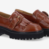 Mocassin semelle crantée Mysen Buckle - Cognac - SCHMOOVE WOMEN