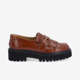 Mocassin semelle crantée Mysen Buckle - Cognac - SCHMOOVE WOMEN