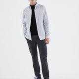 Chemise SLIM imprimé minimaliste EASY CARE - Blanche - IKKS MEN