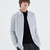 Chemise SLIM imprimé minimaliste EASY CARE - Blanche - IKKS MEN
