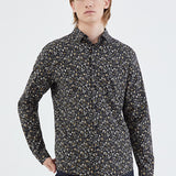 Chemise slim imprimé fleurs - Noir - IKKS MEN