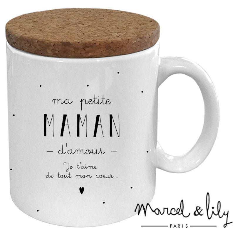 Mugs avec couvercle en liège spécial maman - Blanc - MARCEL & LILY