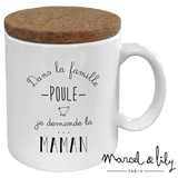 Mugs avec couvercle en liège spécial maman - Blanc - MARCEL & LILY