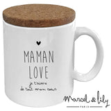 Mugs avec couvercle en liège spécial maman - Blanc - MARCEL & LILY