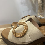 Mules à talon bloc 5611 - Beige - EVA FRUTOS