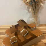 Mules compensées daim 5373 - Muscade - EVA FRUTOS