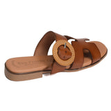Nu-pieds tige ajourée - Camel - EVA FRUTOS