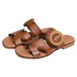 Nu-pieds tige ajourée - Camel - EVA FRUTOS