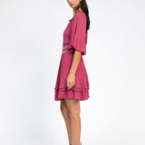 Robe courte froufrous Obasty - Rose - AN'GE