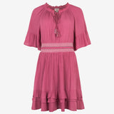 Robe courte froufrous Obasty - Rose - AN'GE