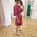 Robe courte froufrous Obasty - Rose - AN'GE