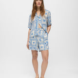 Short ample imprimé resort Objvima - Bleu ciel - OBJECT